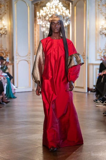 Raw Silk and Brocade Gown
