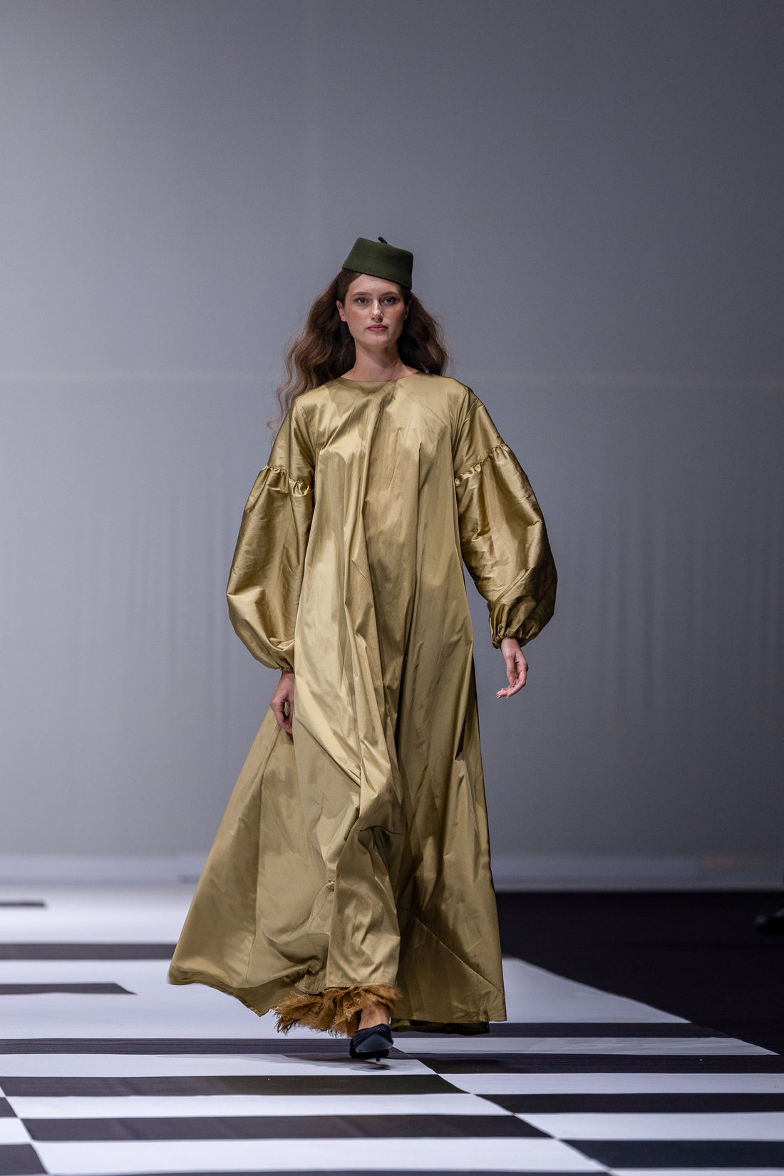 Gold Taffeta Dress